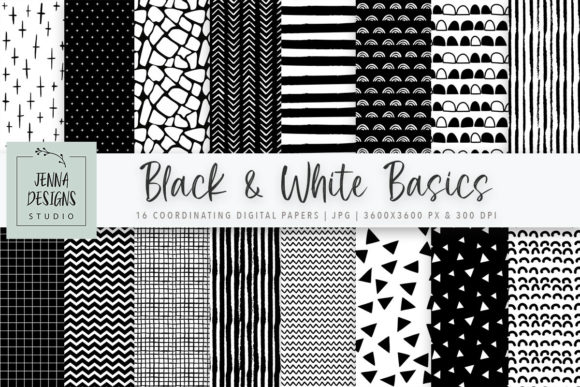 Black White Basics Digital Paper Pack: A Versatile Resource for Modern Designers