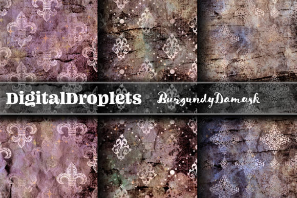 Burgundy Damask FREEBIE