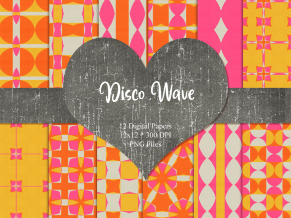 Disco Wave Retro Digital Paper