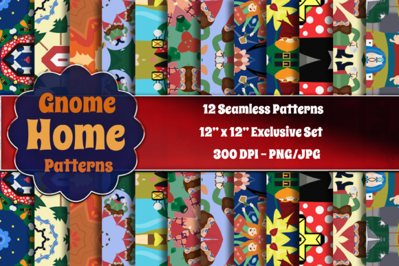 Gnome Home Seamless Pattern Collection