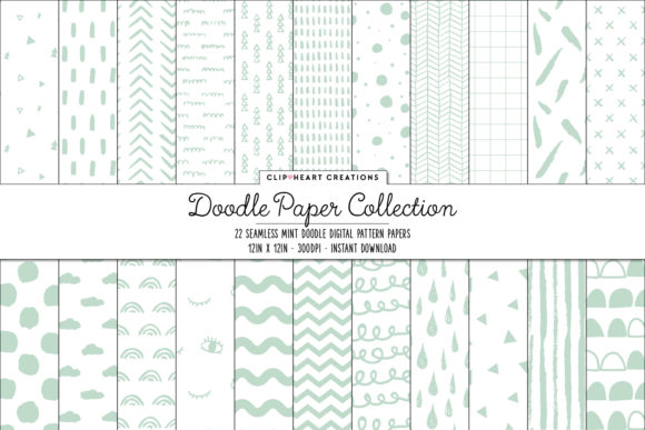 Mint Scandi Seamless Digital Papers