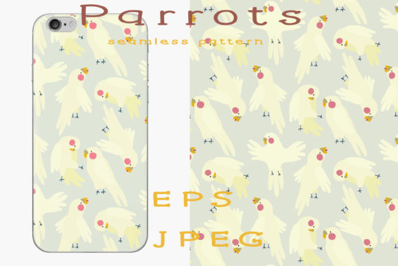 Parrots. Cute Seamless Pattern