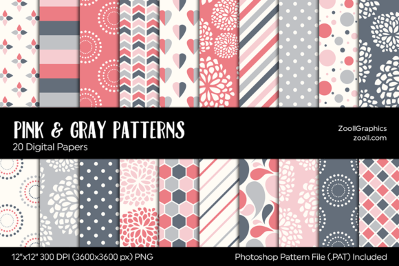 Pink and Grey Digital Papers: A Versatile Resource for Creative Projects