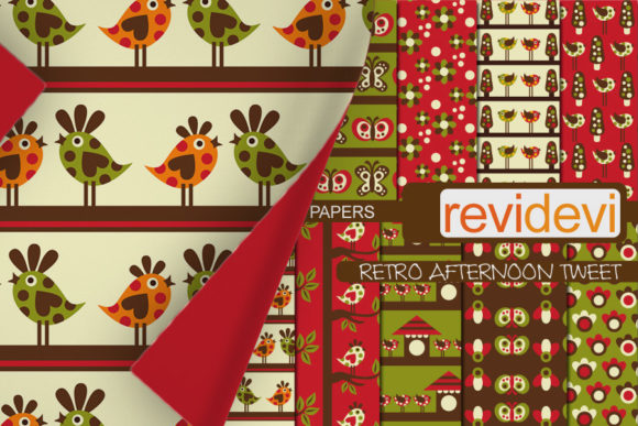Retro Garden Scrapbook Papers