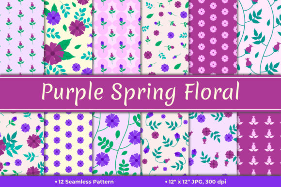 Violet Floral Digital Paper: A Versatile Design Resource for Creative Projects