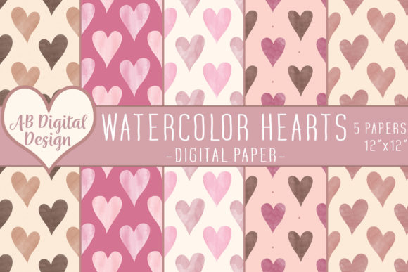 Watercolor Love Hearts Digital Paper: A Creative Essential for Valentine’s Day and Beyond