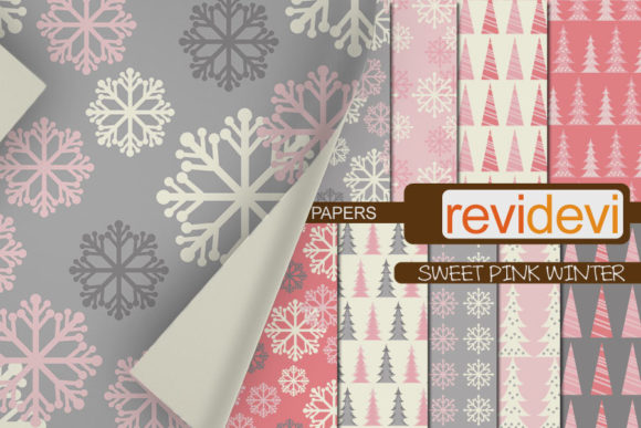 Winter Pink Gray Backgrounds: A Unique Digital Scrapbook Paper Pack for Creative Projects